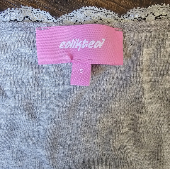EDIKTED LONG SLEEVE GRAY TOP SIZE SMALL - Picture 2 of 7